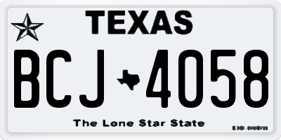 TX license plate BCJ4058