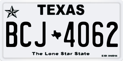 TX license plate BCJ4062
