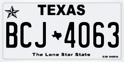 TX license plate BCJ4063