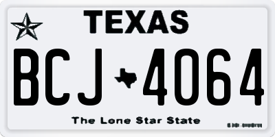 TX license plate BCJ4064