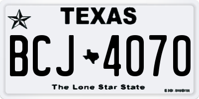 TX license plate BCJ4070