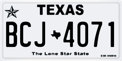 TX license plate BCJ4071