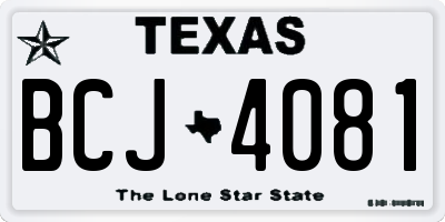 TX license plate BCJ4081