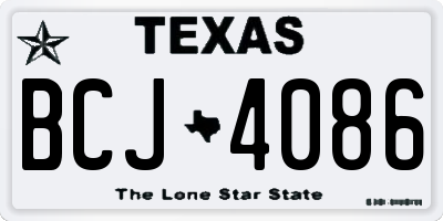 TX license plate BCJ4086