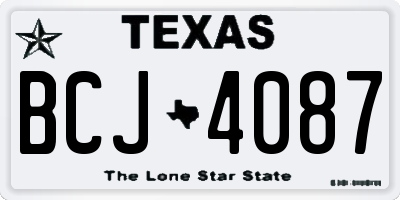 TX license plate BCJ4087