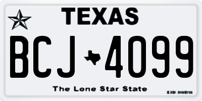 TX license plate BCJ4099