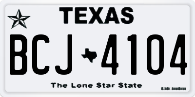 TX license plate BCJ4104