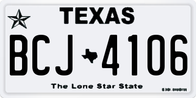 TX license plate BCJ4106