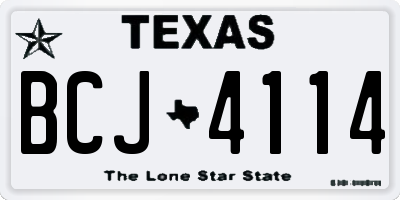 TX license plate BCJ4114