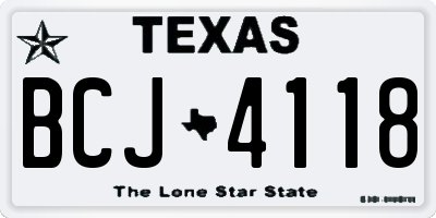 TX license plate BCJ4118