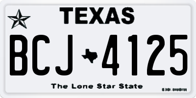 TX license plate BCJ4125