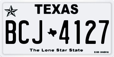 TX license plate BCJ4127