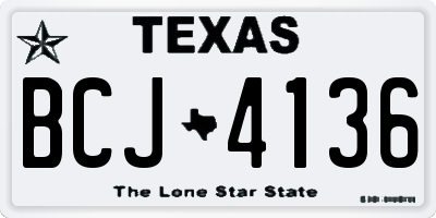 TX license plate BCJ4136