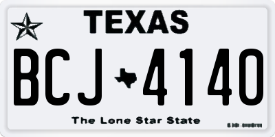 TX license plate BCJ4140