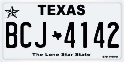 TX license plate BCJ4142