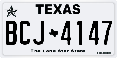 TX license plate BCJ4147