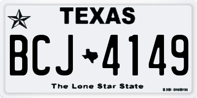 TX license plate BCJ4149