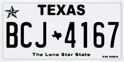 TX license plate BCJ4167