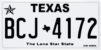 TX license plate BCJ4172