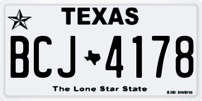 TX license plate BCJ4178