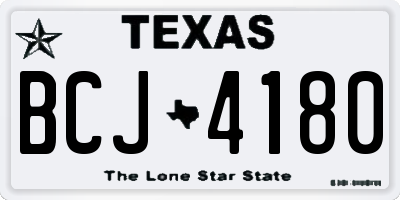 TX license plate BCJ4180