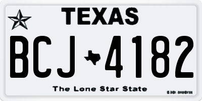TX license plate BCJ4182