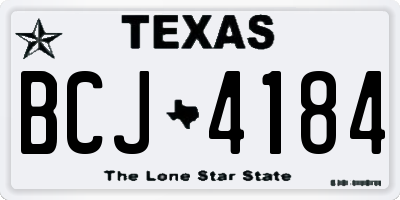 TX license plate BCJ4184