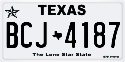 TX license plate BCJ4187