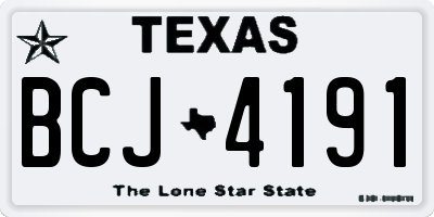 TX license plate BCJ4191