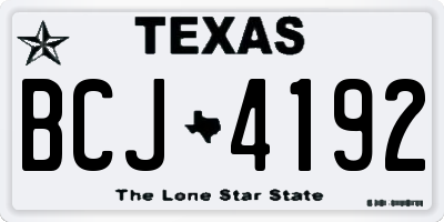 TX license plate BCJ4192