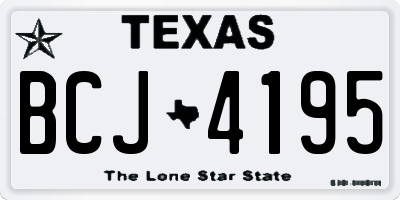 TX license plate BCJ4195