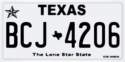 TX license plate BCJ4206