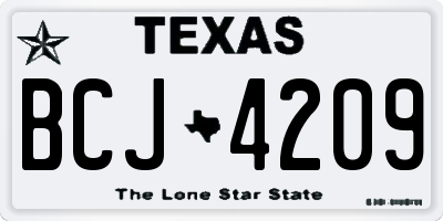 TX license plate BCJ4209