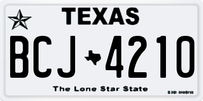 TX license plate BCJ4210