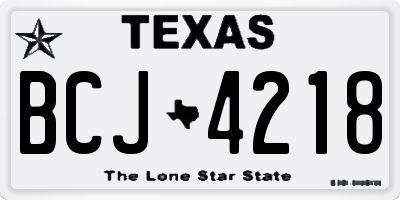 TX license plate BCJ4218
