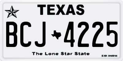 TX license plate BCJ4225