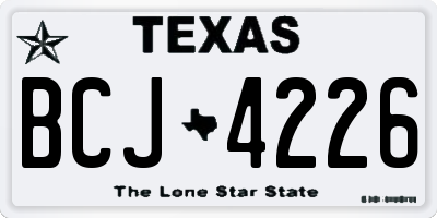 TX license plate BCJ4226