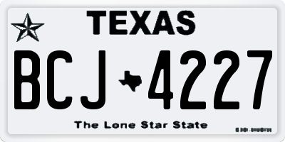 TX license plate BCJ4227