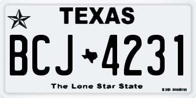 TX license plate BCJ4231