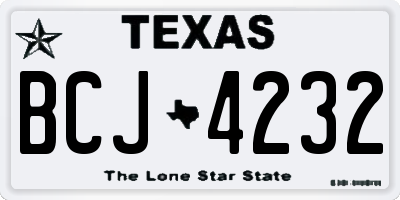 TX license plate BCJ4232