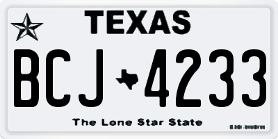 TX license plate BCJ4233