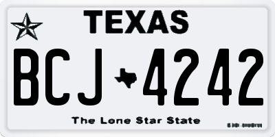 TX license plate BCJ4242
