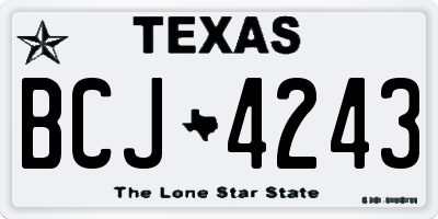 TX license plate BCJ4243