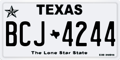 TX license plate BCJ4244