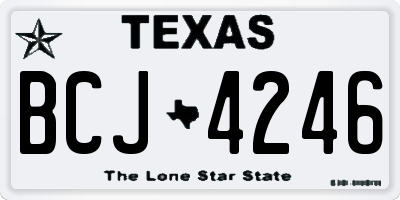 TX license plate BCJ4246