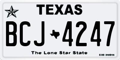 TX license plate BCJ4247