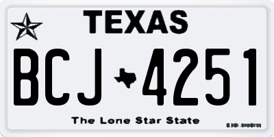 TX license plate BCJ4251