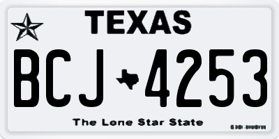 TX license plate BCJ4253