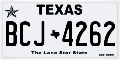 TX license plate BCJ4262