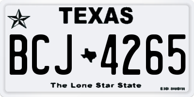 TX license plate BCJ4265